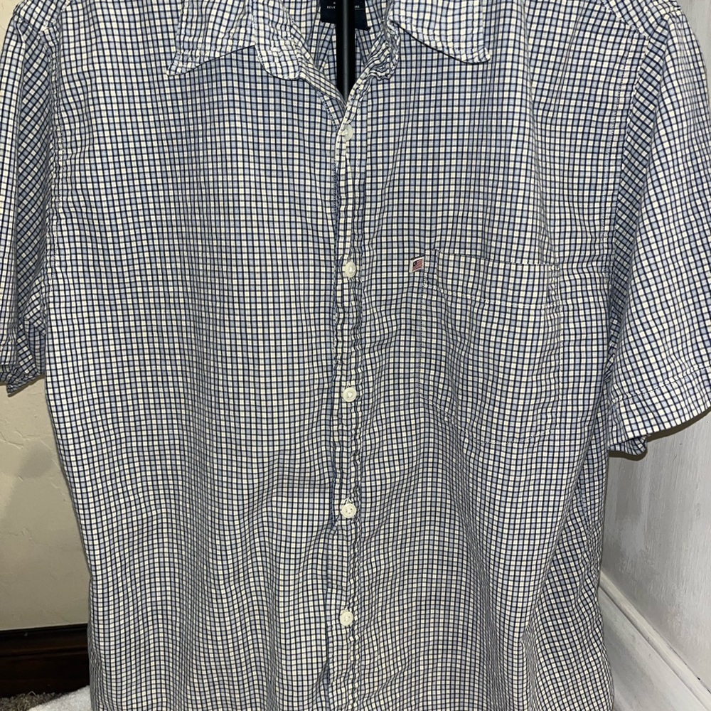 VTG Polo Jeans Co Ralph Lauren Shirt Check Button Down American Flag Logo XL